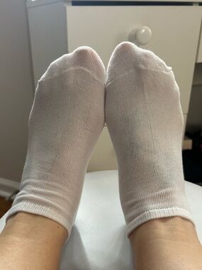 Women’s White Low-Cut Socks Well Worn